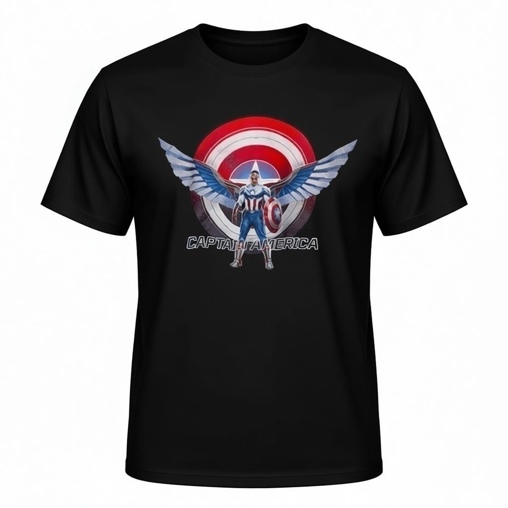 MARVEL | Men’s Captain America Black Shirt Size XL